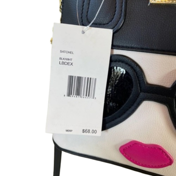 BETSEY JOHNSON ☆ BLACK & WHITE ☆ LADY FACE SATCHEL ☆ NWT - Picture 12 of 13